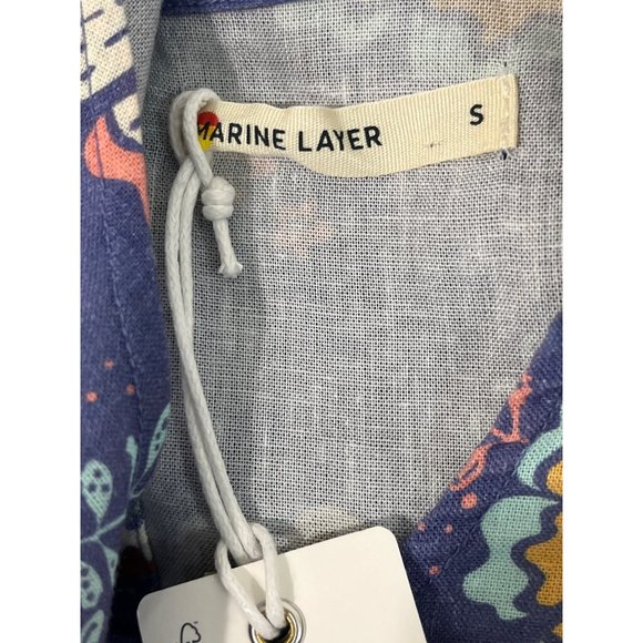 MARINE LAYER LANEY MINI DRESS SIZE SMALL NWT RUFFLE TIE - Picture 10 of 10